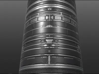 Scifi Trim Sheet High Poly 3D model