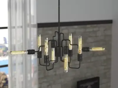 Mao Light Sputnik Modern Linear Chandelier 3D model