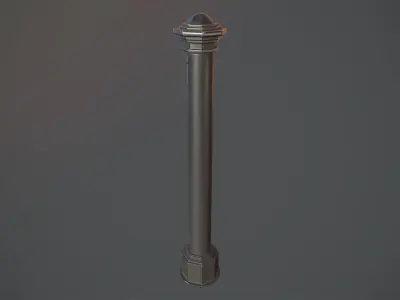 Barrier Bollard pack 3 Black v1 Low-poly 3D model