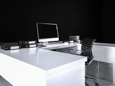 Office Desk - Interior Office Furniture 09 3D model