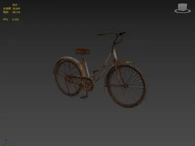 Next generation old bicycles Low-poly 3D model