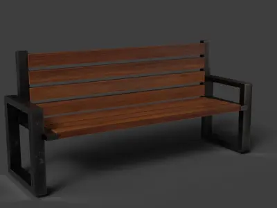 bench Free low-poly 3D model 4