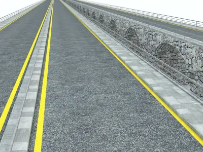 Rock Stone Bridge - Modular Buildable Kit Low-poly 3D model