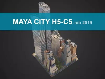 City District H5-C5 MAYA Low-poly 3D model