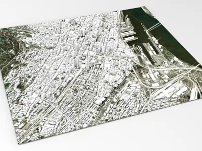 Cityscape Montreal Canada 3D model