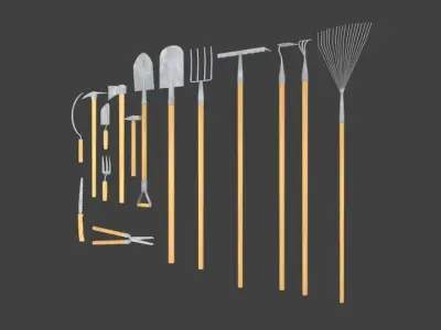 Garden tools Free low-poly 3D model