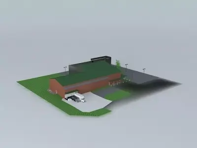 Maintenance Building with Offices Free 3D model