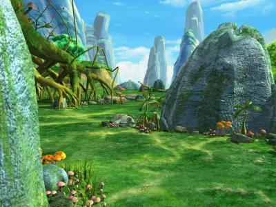 Cartoon River Scene 3D model