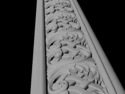 carved baguette 3D model 11