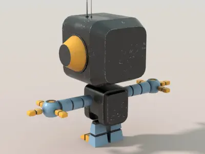 Futuristic Robot Technology Concept Sci-Fi Artwork Character Low-poly 3D model