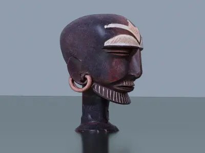 Tribal Character Statue Low-poly 3D model