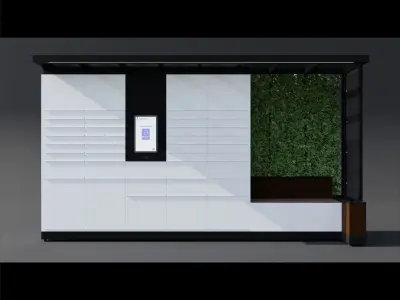 Parcel Locker Bus Stop 3D model