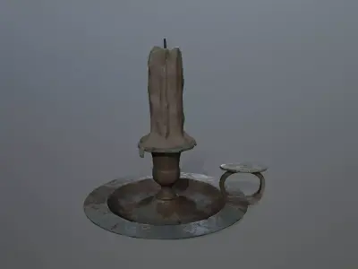 Candlestick candle Low-poly 3D model