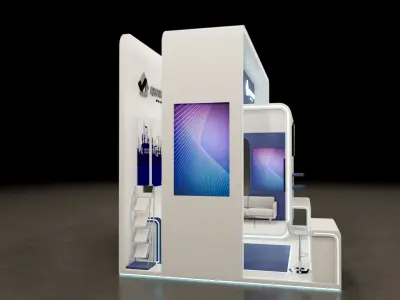 Booth Exhibition Stand Stall 8x4m Height 500 cm  3D model 3D model