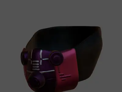 Gas mask helmet 3d model scifi Low-poly  Low-poly 3D model 286