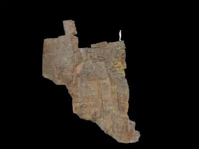 Big Sharp Cliff Pillar Scan PBR Low-poly 3D model