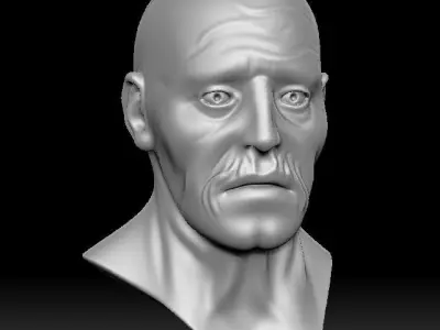 pedestal 2 3d print bust of old man Free 3D print model
