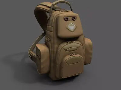 Backpack Camping scifi Generic  Low-poly 3D model