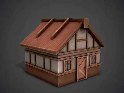 Old House Stylized Low-poly 3D model