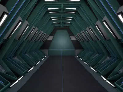 Sci fi tunnel 3D model