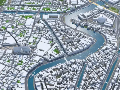 Haarlem City Netherlands Low-poly 3D model