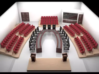 Meeting Saloon and Simultane Room 4K 3D model