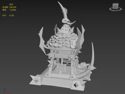 Next Generation Orc Hall Low-poly 3D model