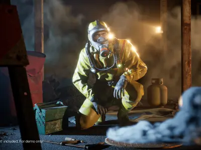 Hazmat Protective Suit in 5 colors for Metahumans Low-poly 3D model