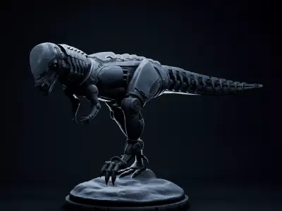 Pachycephalosaurus mecha robot 32mm scale pre-supported dinosaur 3D print model