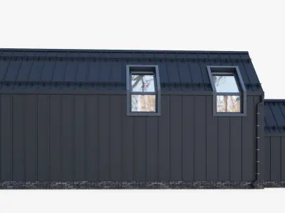 Barnhouse with stained glass windows 3D model