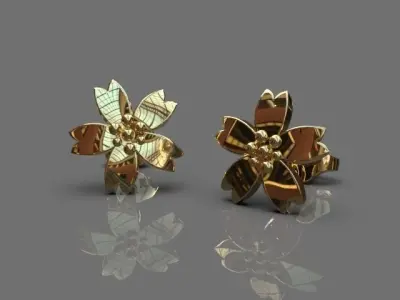 Light floral earrings 3D print model