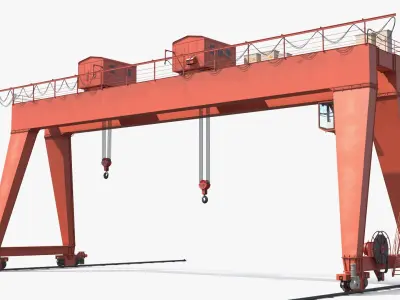  Double Girder Gantry Crane with Rails Red 