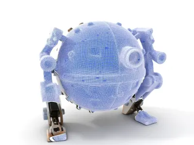 Futuristic Spherical Robot model pack Low-poly 3D model