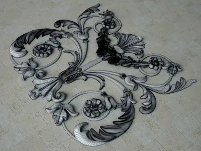 Architectural plaster ceiling carving 3D model