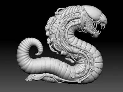 Mecha Worm Creature  High-Detail SciFi 3D Printable Model 3D print model