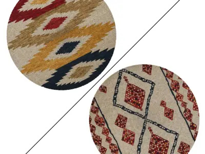 Round Rug Set 47 3D model