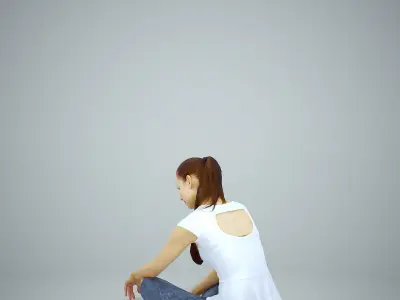Casual Woman Sitting on the Floor CWom0311-HD2-O01P01-S 3D model