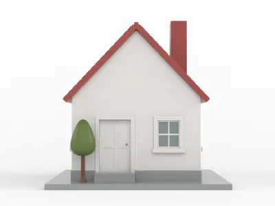 Cartoon House 3D model 11