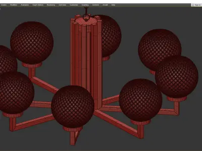 AVAIL BRASS LUSTRE Low-poly 3D model