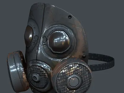 Gas mask helmet 3d model scifi Low-poly Low-poly Low-poly 3D model