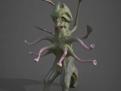 Alien creature Low-poly 3D model