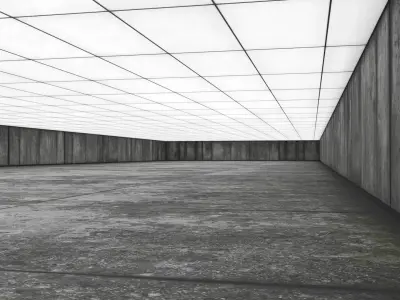 Concrete Garage Interior Low-poly 3D model