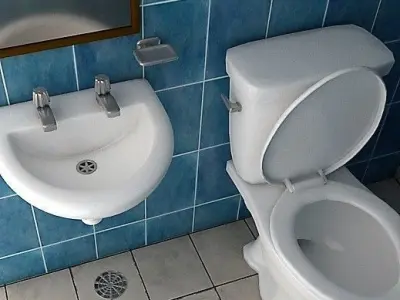 Realistic Bathroom toilet - toilet Low-poly 3D model