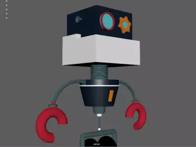 Cube Bot Low-poly 3D model