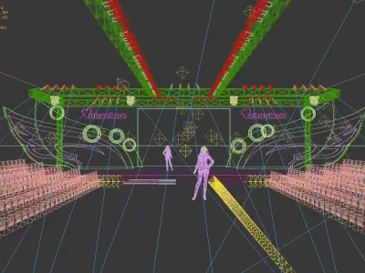Stage party concert fashion catwalk T station  13 3D model