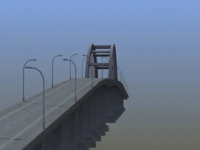 Road Bridge Low-poly 3D model