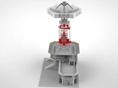 sci-fi antenna post 3 3D model