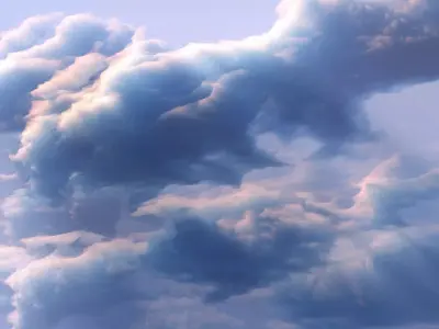 3D Clouds Generator Animated  Low-poly 3D model