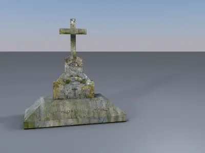 Cemetery 3d model Low-poly 3D model get
