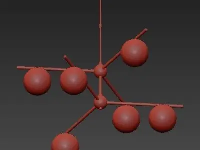 6 Light Semi Flushmount 3D model